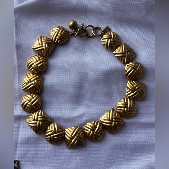 ANNE KLEIN Fabulous Vintage 1990's Chunky Gold Modern Statement Collar necklace - Picture 2 of 3